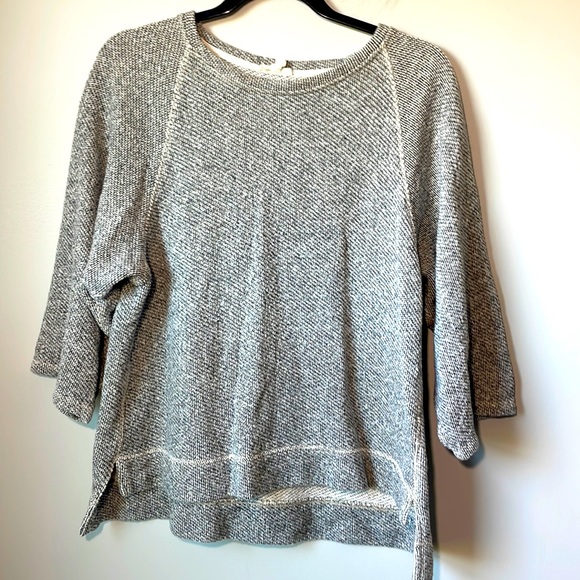 Eileen Fisher organic cotton 3/4 sleeve sweater with hi/lo hem. Size sm - Picture 1 of 4